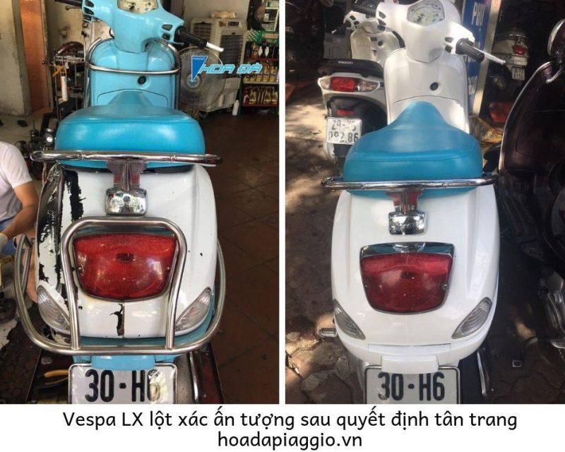 Vespa LX “chôn vùi” diện mạo nhem nhuốc sau sơn màu nguyên bản